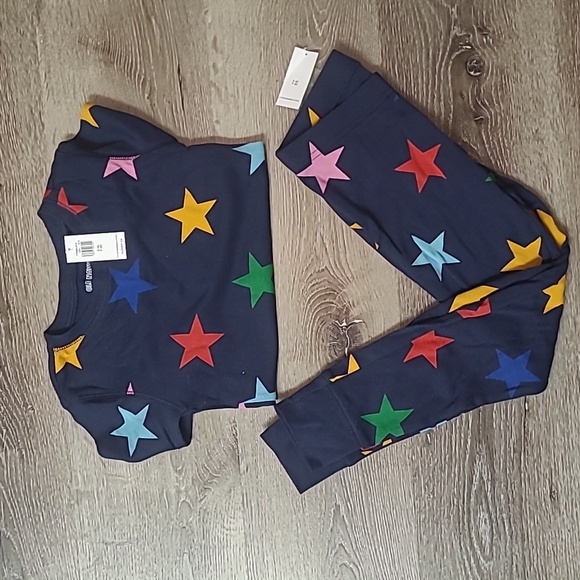 Old Navy Kids Stars Pajama Set - Long Sleeves/Pants Size Small (6) - Picture 3 of 3